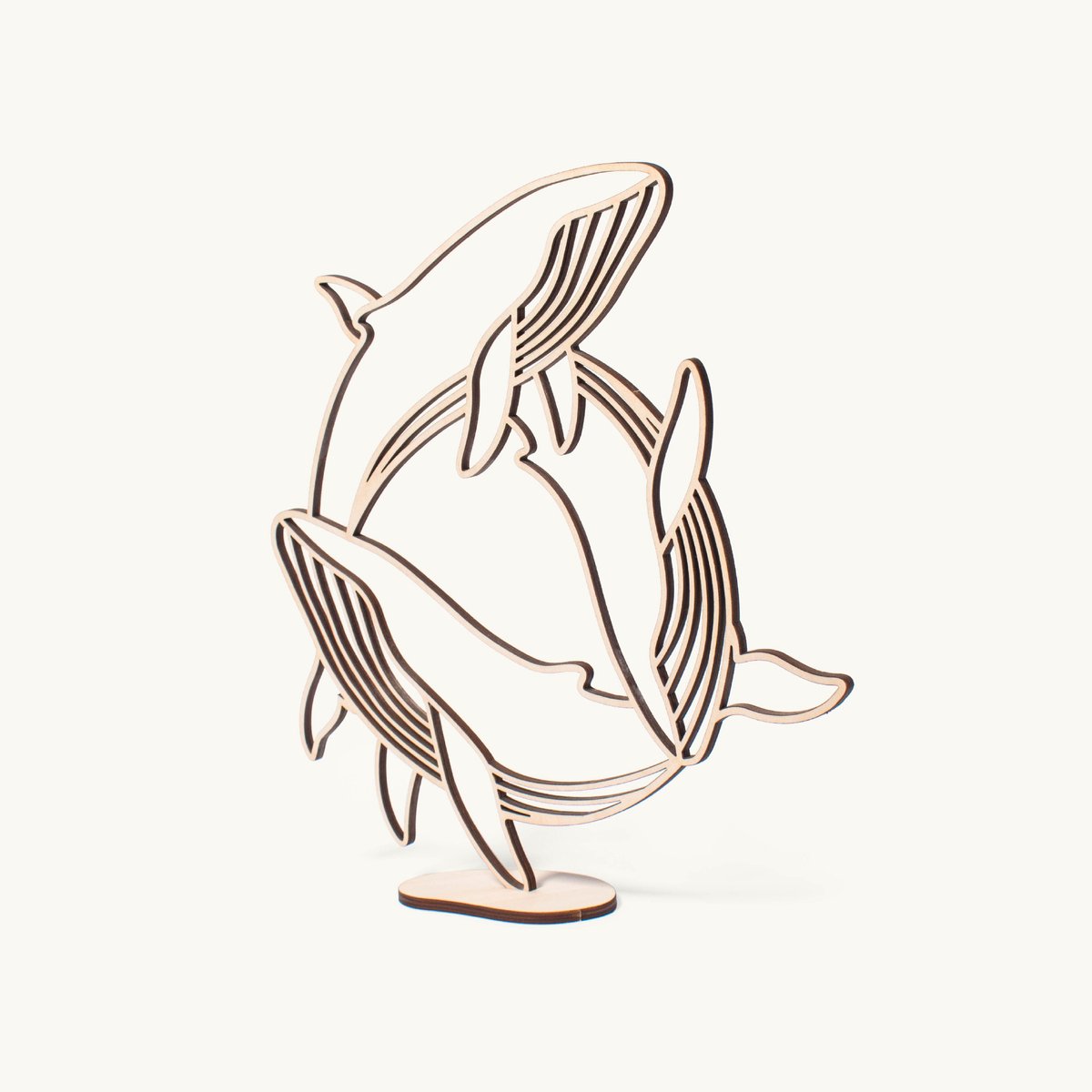 In de oceaan | Staande decoratie | Walvis - cirkel | 25x25