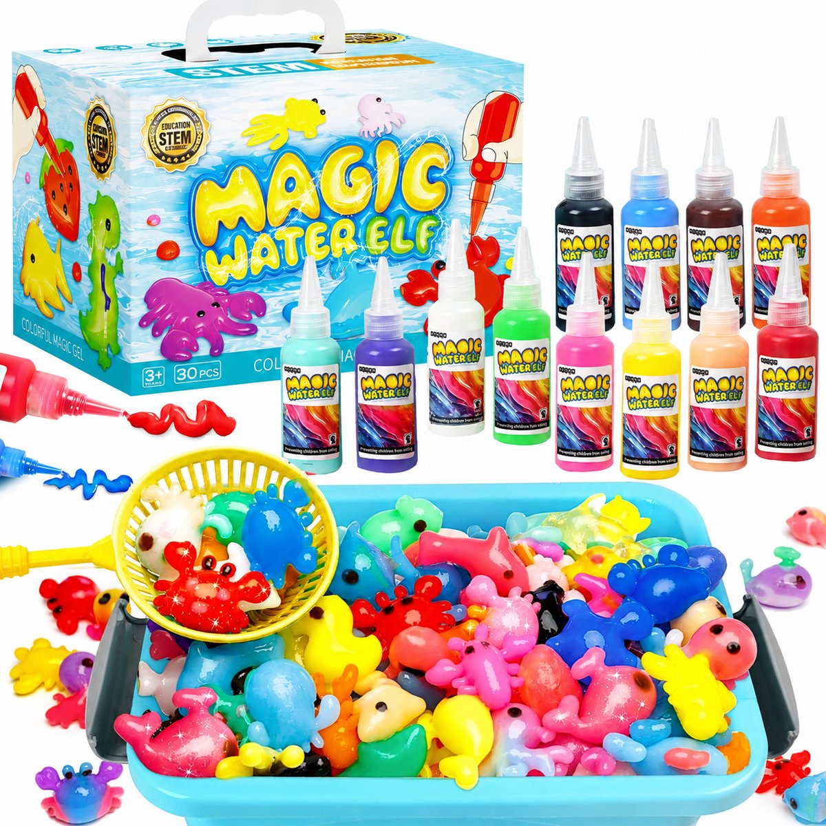 Meedeer Magic Water Elf-Squishy maker speelgoed-12 kleuren-3D aqua-gelset-Doe-het-zelf Aqua Fairy knutselset voor kinderen-Creatief speelgoed voor meisjes en jongens-Verjaardagscadeau