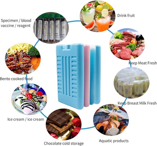 Ice Packs, Reusable Freezer Blocks, Long-Lasting Cooling Solution, Leakproof & Portable Design, Slim Lightweight Style for Work School Picnic Camping Meal Bags van Themekit — afbeelding 5