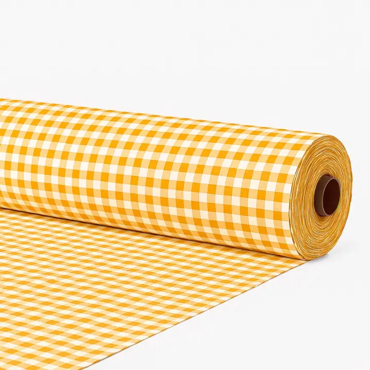 Gamusi Stof op doorlopende snit katoen vichy ruit breedte 280 cm per meter - 70% katoen - 30% polyester - Geel