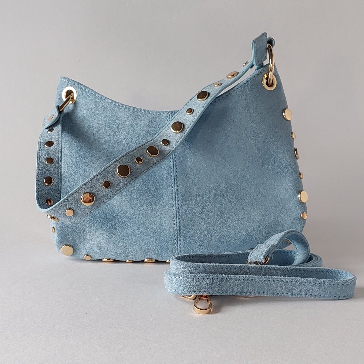 suede look crossbody tas dames blauw - compacte schoudertas met verstelbare band - luxe uitstraling everyday handtas - stijlvol en praktisch design