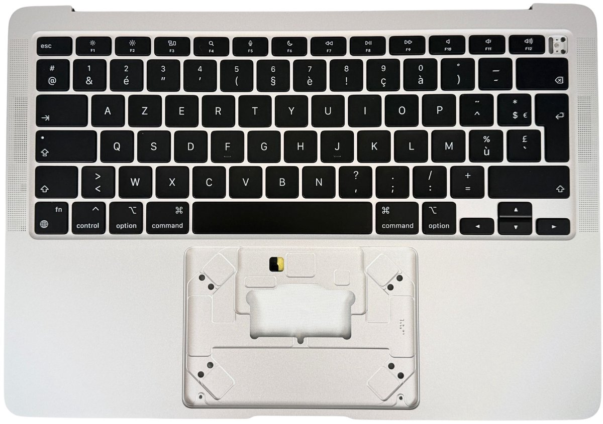 ZeLiT Premium Topcase voor MacBook Air 13" M1 A2337 (2020) - Met AZERTY Belgisch Toetsenbord & Backlight - Zilver
