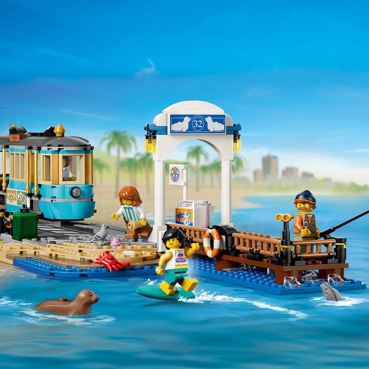 LEGO City Klassieke Strandtram Tram Speelgoed voor Kinderen Vanaf 7 Jaar - 60506 – foto 6
