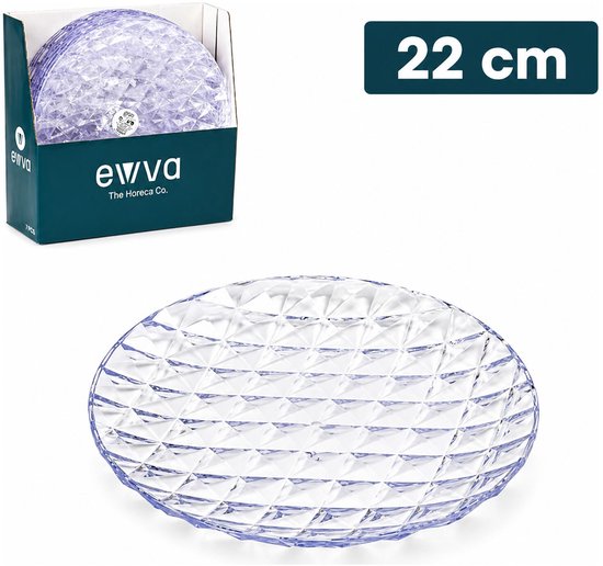 Plasticforte Onbreekbare Ontbijtborden Elite - kunststof - kristal stijl - transparant - Dia 22 cm - Camping - BBQ - Feestje — afbeelding 5