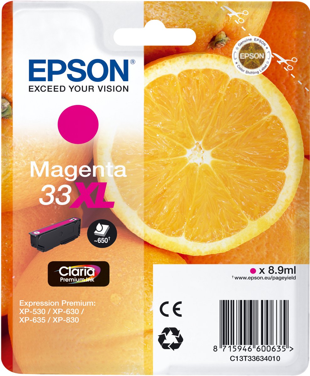 EPSON Cartouche Oranges Ink Claria Premium Magenta XL