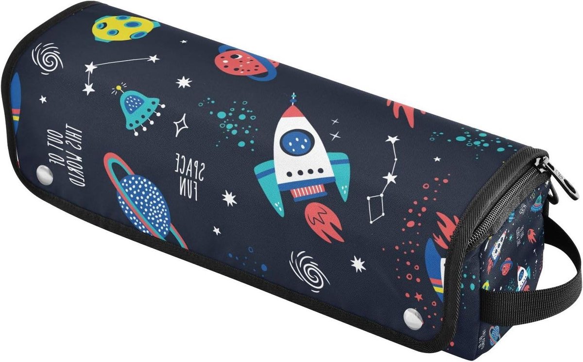 Krultang Reistas - Hittebestendige Mat - Reizen en Thuis - 2-in-1 Ontwerp - 36x31x10 cm - Cartoon ROCKETS