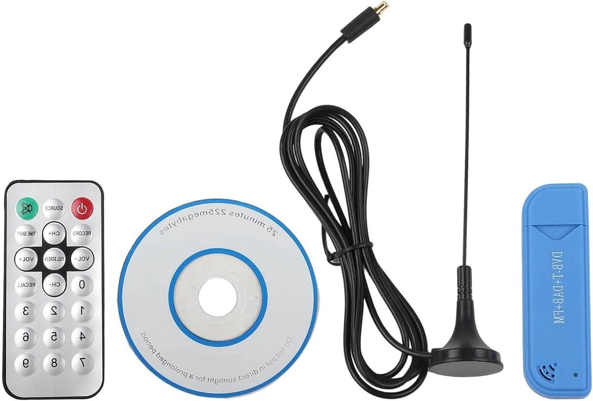 USB Ontvanger Dongle - Digitale TV Tuner - Signaal Analyse - Breed Frequentiebereik - 25MHz-1760MHz - Zilver