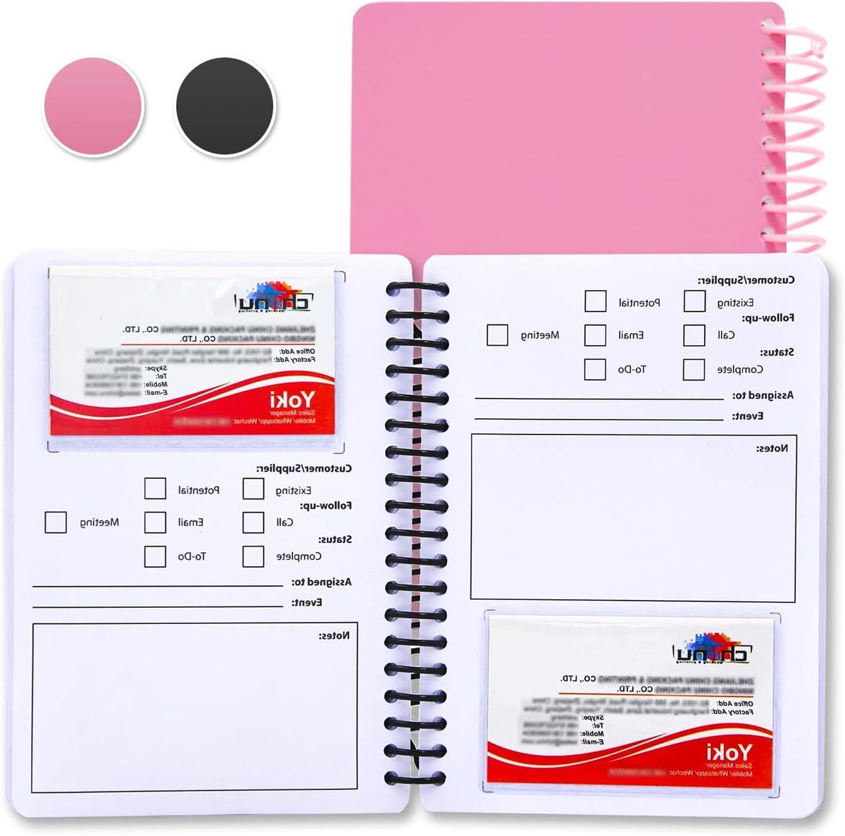 Kaarthouder Boek - Kaart Organizer - Kaarten Beheren - Notebook Stijl - 58 Kaarten Capaciteit - Roze