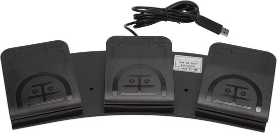 Voetpedaal Controller - Programmeerbaar Toetsenbord - Spelbesturing Aanpassen - Drie Programmeerbare Toetsen - USB Aansluiting - Zwart — afbeelding 2
