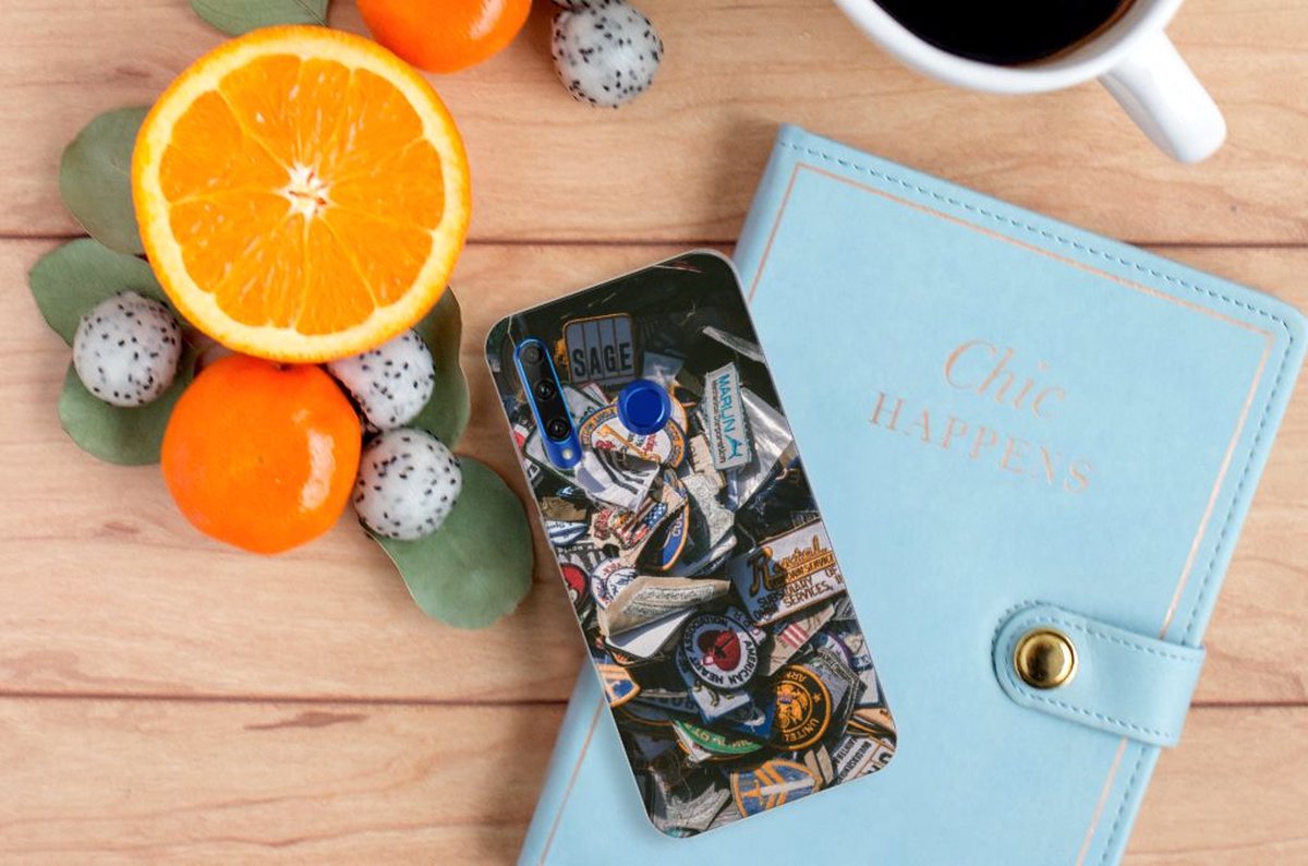 Honor 20 Lite Siliconen Hoesje met foto Badges