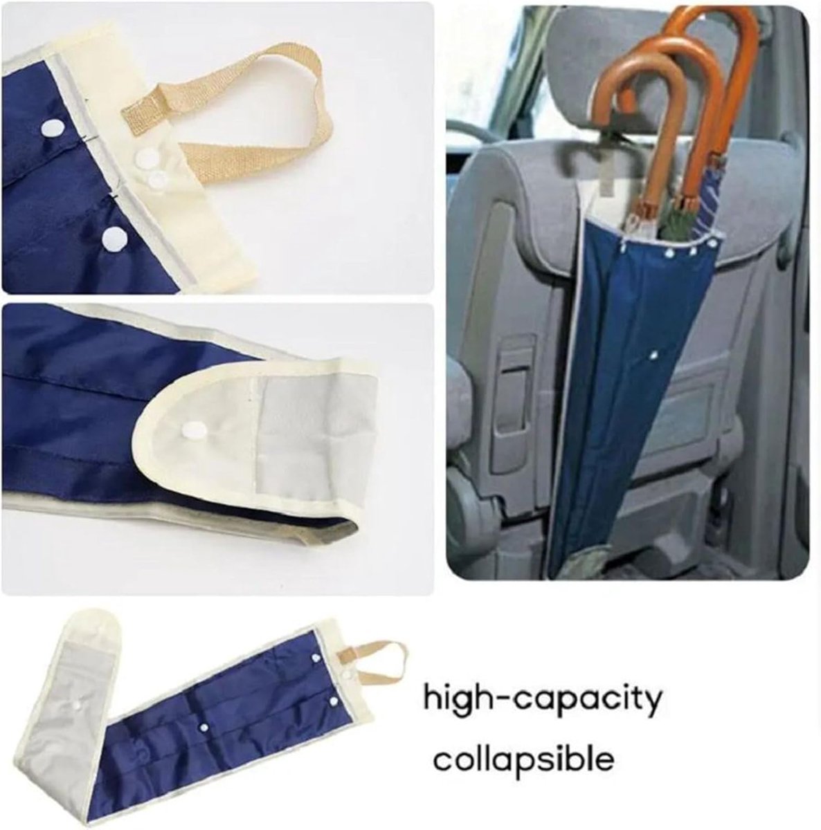 Paraplutassen - Waterdichte hoes - Voorkomt natte plekken - Opvouwbaar herbruikbaar - 75 x 17 cm - Enkele attribuut — cadeau in Cadeau-ideeën - foto 4