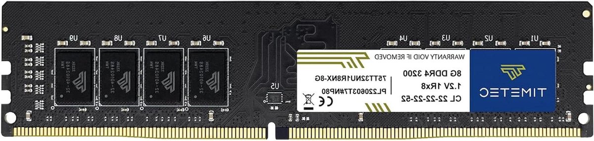 Desktop Geheugen Module - RAM Upgrade - Snellere Prestaties - 3200MHz Snelheid - 8 GB - Zwart