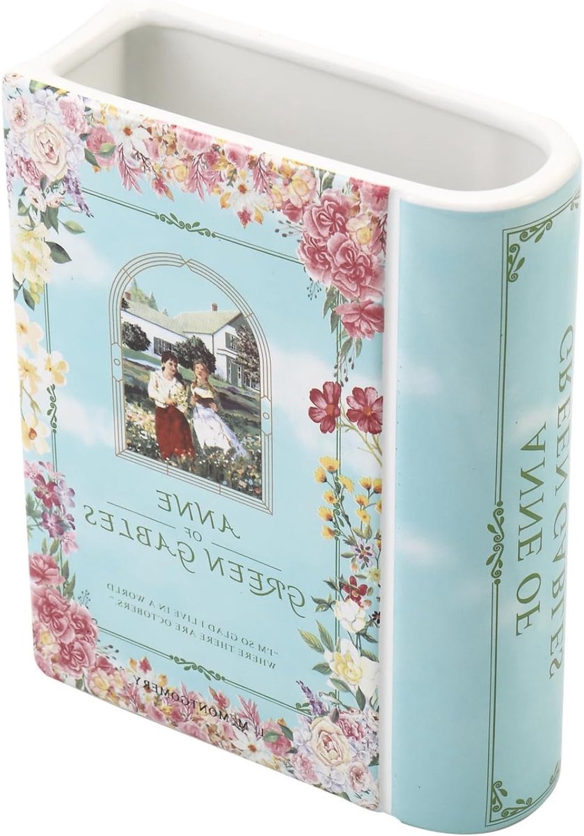 Moderne Boekvormige Vaas van Keramiek voor Tulpen en Bloemen, Perfect voor Woonkamer, Kantoor en Tafeldecoratie