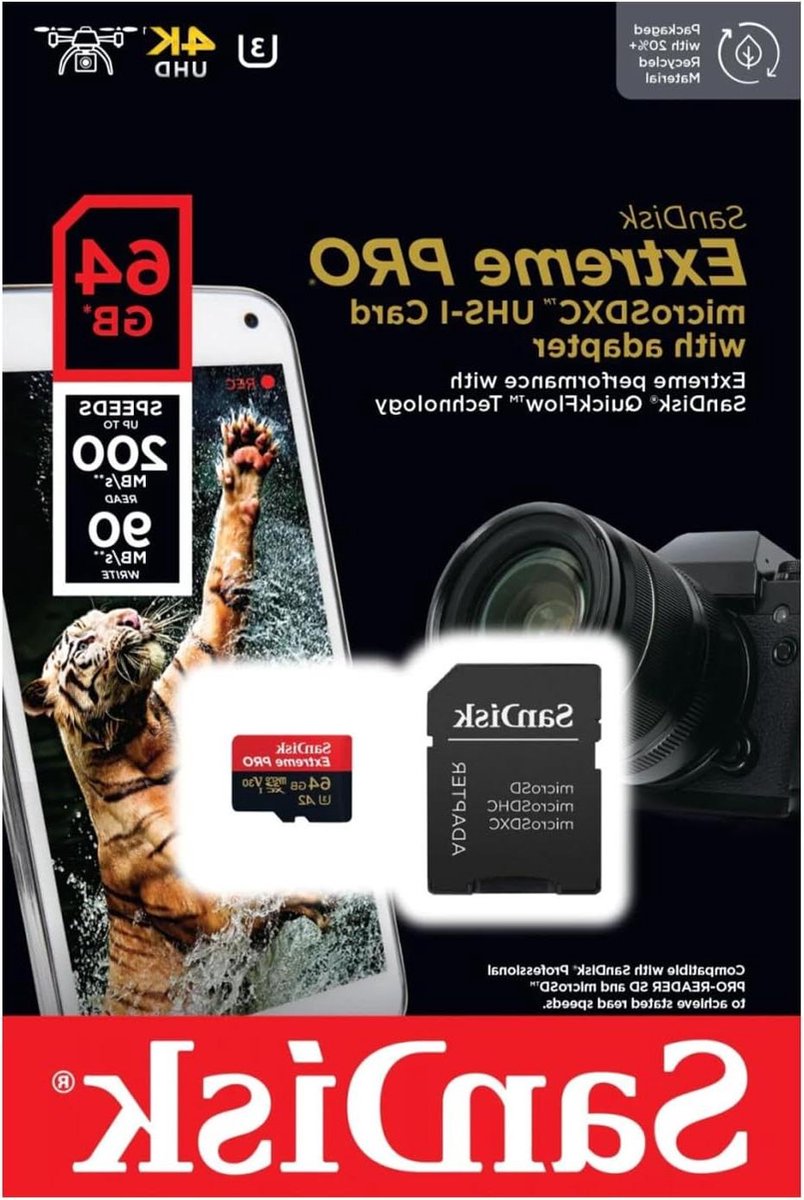 Geheugenkaart - Micro SDXC - Snelle Data Opslag - A2 Applicatie Prestaties - 64 GB - Goud