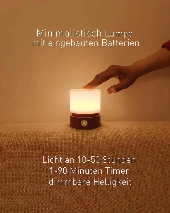 LED-nachtlampje, aanraakgevoelig nachtlampje - tafellamp, traploos dimbare LED-nachtlamp Geschikt voor de slaapkamer, draagbare verlichting, geschikt Geschikt voor babykamers, kinderkamers, kantoren en gangen - wit. — afbeelding 4