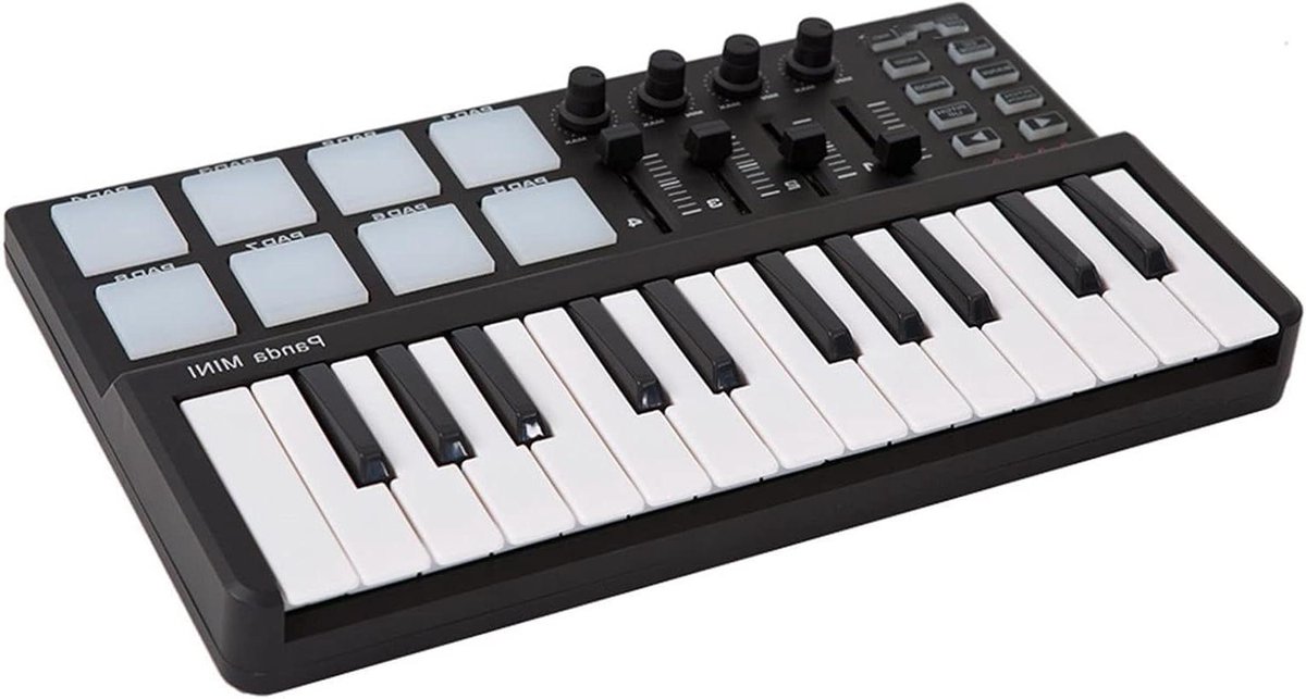 Mini Keyboard Drumpad - Midi Controller - Muziek Maken - Verlichte Trigger Pads - 25 Toetsen - Zwart