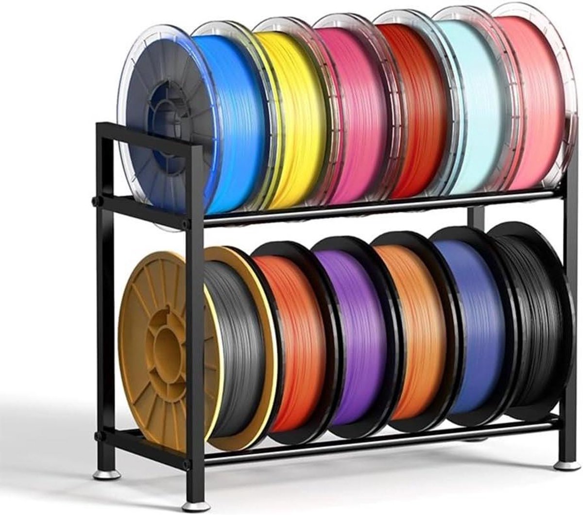 Filament Opbergrek - Spoel Houder - 3D Printen Organiseren - Dubbellaags Metalen Frame - 43.5 x 23 x 35 cm