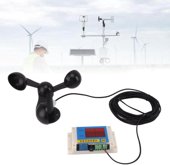 Wind Snelheidsmeter met 3 Ventilatorbladen, Hoog Nauwkeurige Anemometer voor Bouwtoepassingen, 360° Meting en Alarmfunctie, USB Aansluiting, Ideaal voor Windmetingen en Veiligheidsmonitoring — afbeelding 4