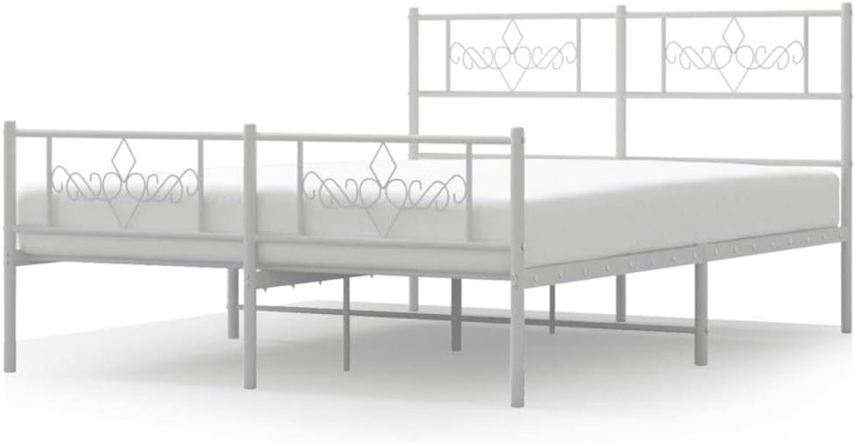 Metalen Bedframe - Eenpersoons Bed - Slaapkamer Inrichting - Inclusief Lattenbodem - 120x2