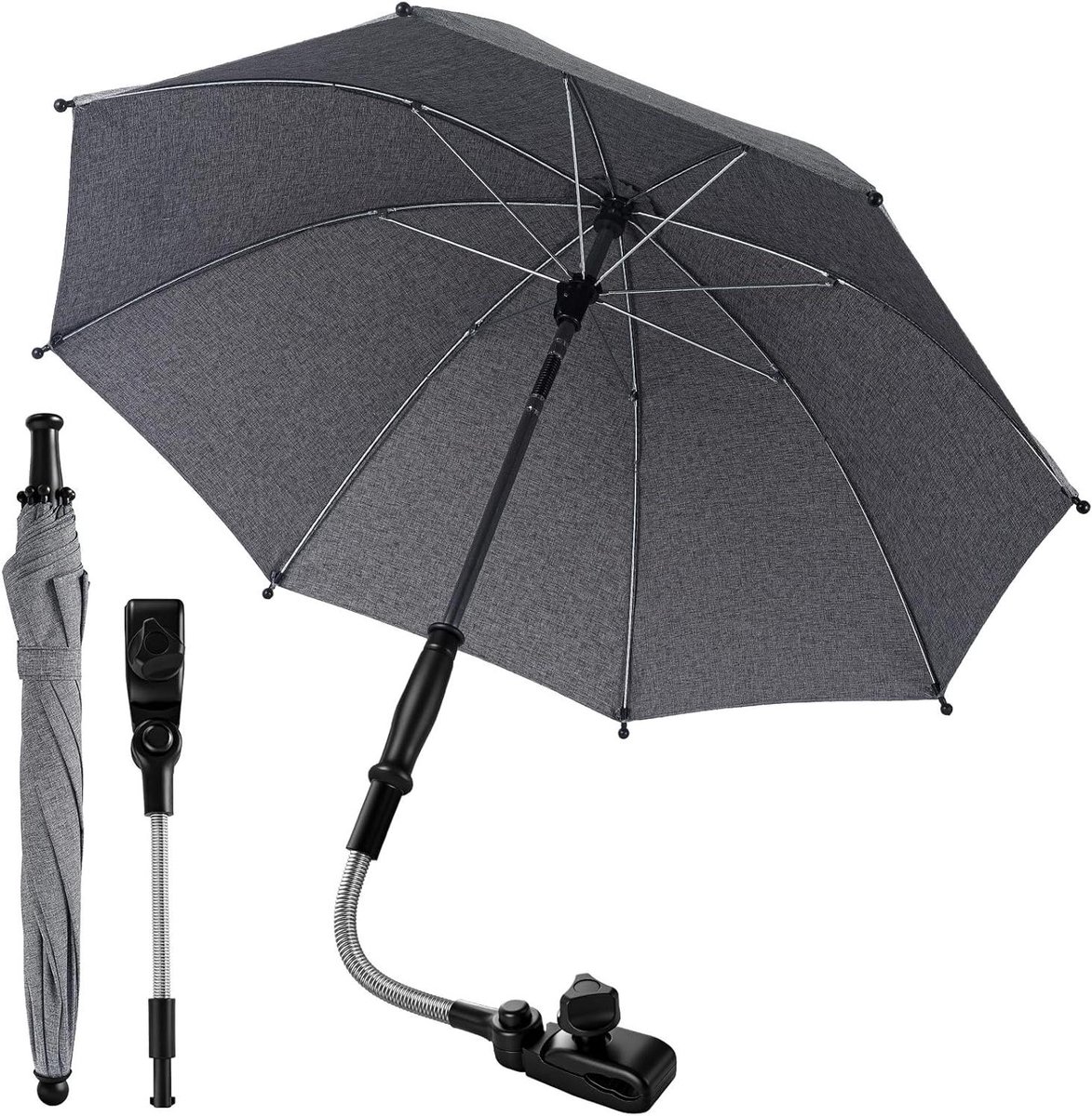 Baby Parasol - Kinderwagen Zonwering - Bescherming Tegen Zon - UPF50+ Bescherming - 76 cm Diameter - Universeel