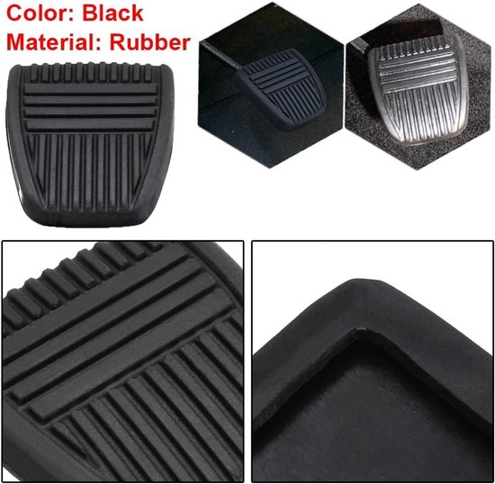Pedalhoezen Set - Remkoppelingspedaalhoezen - Veiliger Rijden - Antislip Ontwerp - 64mm x 59mm x 13mm - Zwart — afbeelding 2