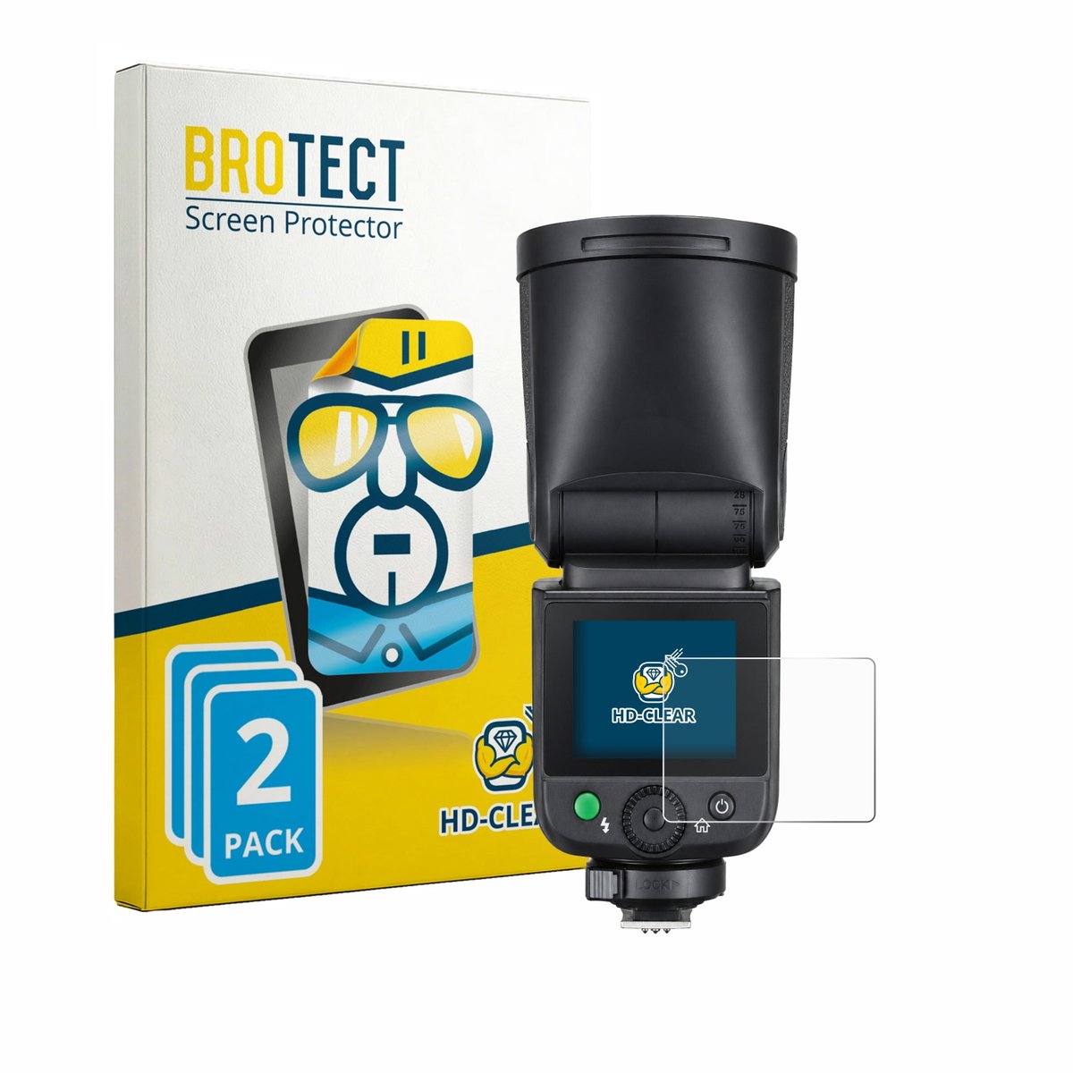 BROTECT - Screenprotector voor Godox V1 mid - Folie Beschermfolie transparant 2 Stuks
