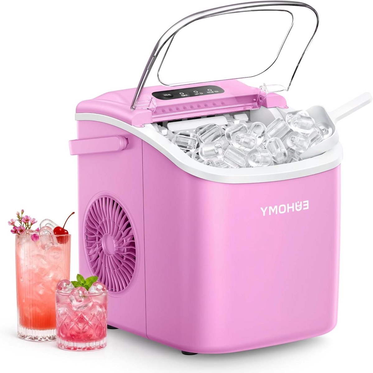 IJsblokjesmachine met handvat - IJsmaker - Snelle IJsbereiding - Zelfreinigende Functie - 118 kg per dag - Zilver