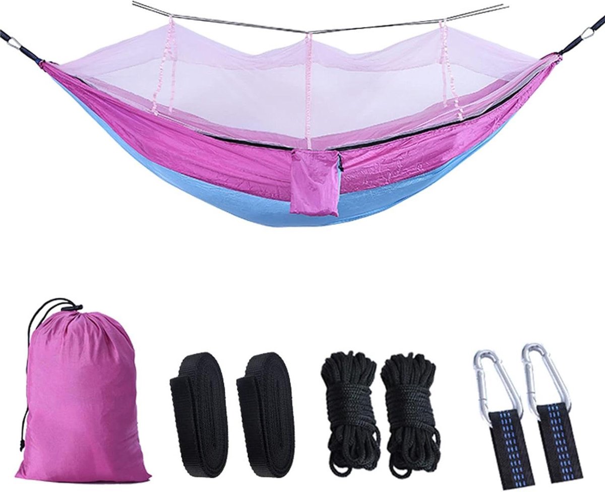 Camping hangmat - Reishangmat klamboe - Buiten ontspannen - Met geïntegreerd muskietennet - 240 x 120 cm - Groen