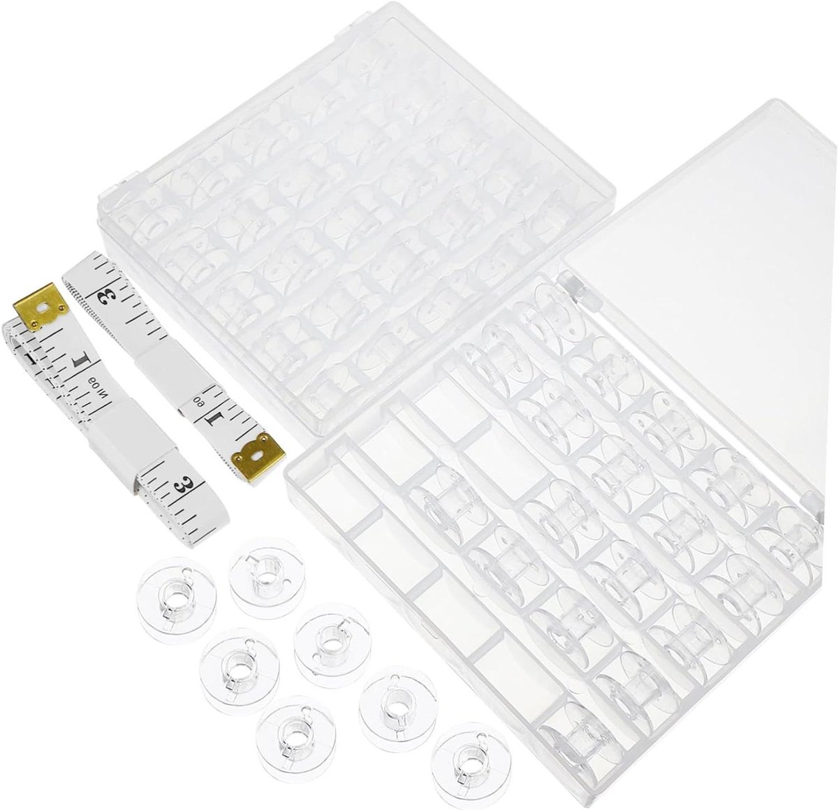 Spoeltjes Naaigaren - Naaispoelen Garenklosjes - Naaien Borduren - Transparant Plastic Materiaal - 2 cm - Gemengde Kleuren