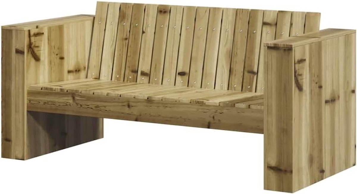 Tuinbank Grenenhout - Buitenbank Bankje - Ontspannen in de tuin - Massieve constructie - 134 x 60 x 62 cm
