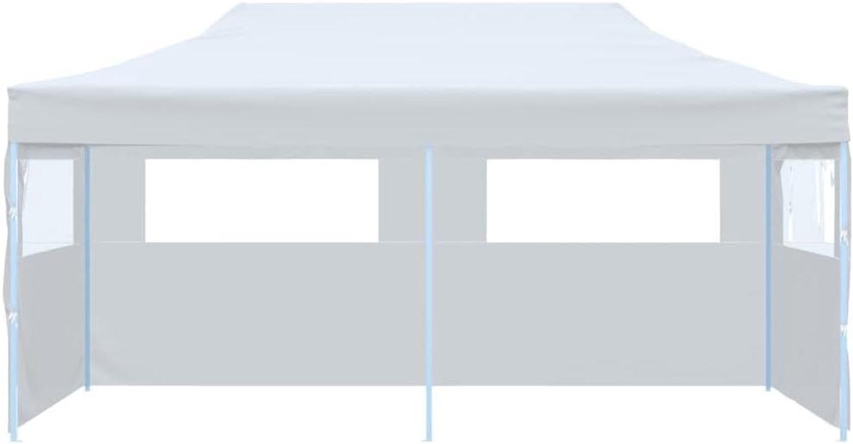 Opvouwbare Partytent - Feesttent Luifel - Outdoor Evenementen - Met 3 Zijwanden - 3 x 6 m - Wit