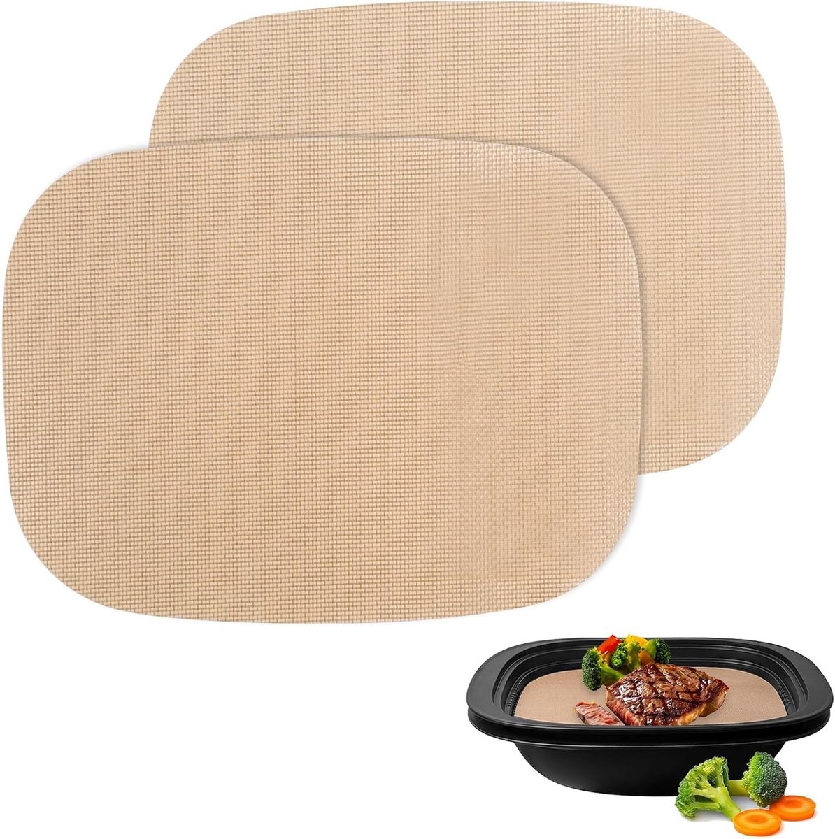 Set van 2 Herbruikbare Bakfilms voor Thermomix TM7, Antiaanbak Bakmat tot 250°C, Vaatwasserbestendig, Bakaccessoires en Kookhulpmiddelen