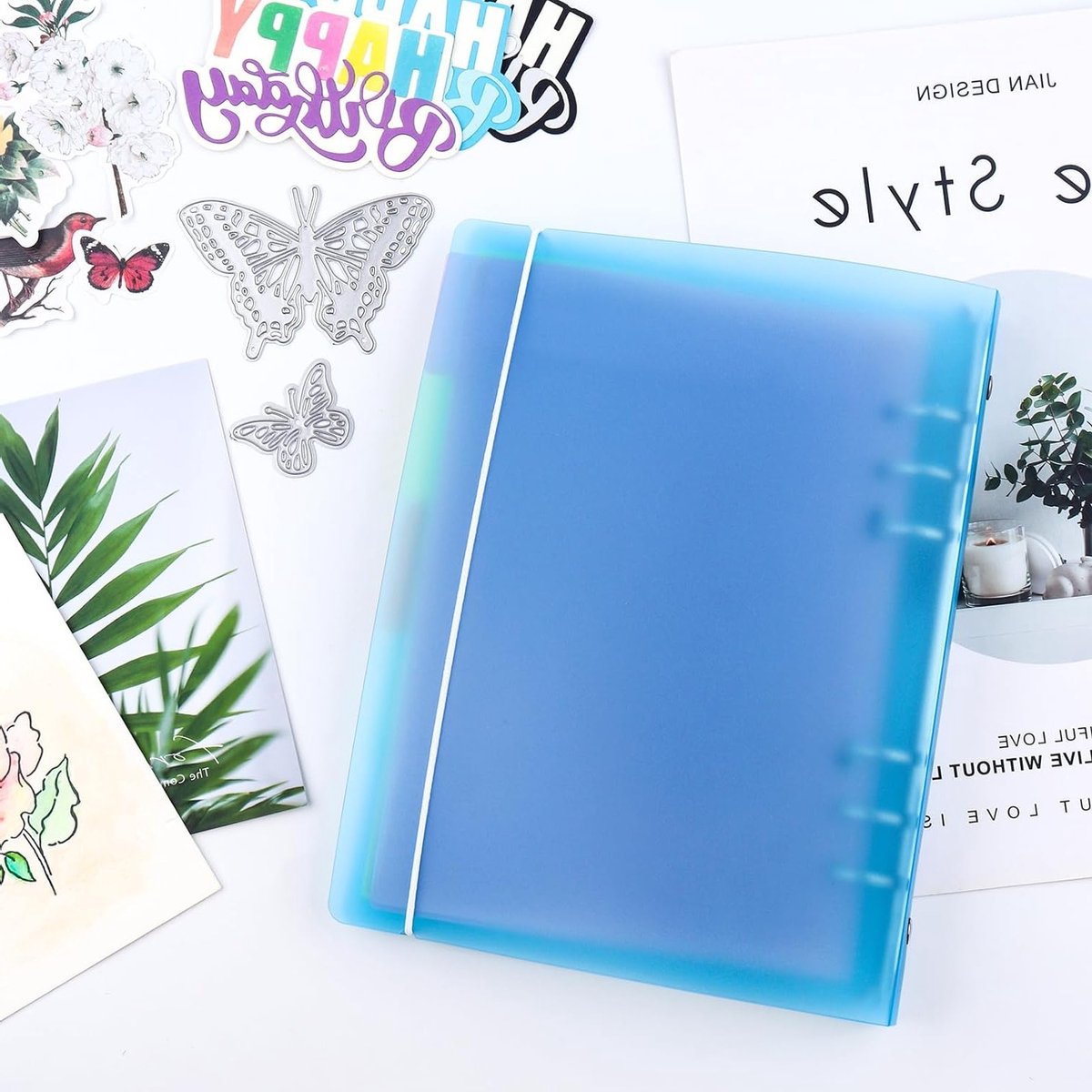 Set van 8 Stuks A5 6-Ring Binder Covers van Zacht PVC - Transparant en Matte Oppervlakte voor Herbruikbare Notitieboekjes en Stempel- en Stansopslag — cadeau in Cadeau-ideeën - foto 5