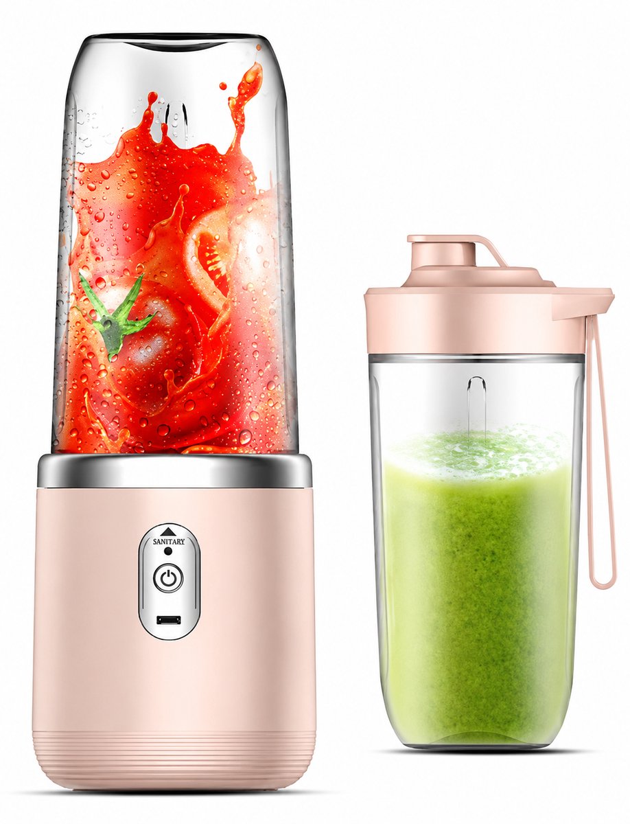 La Aster Blender - Draagbare Blender To Go – USB Oplaadbaar – Krachtige 6-Blads Motor – Roze - Compact & Draadloos Design