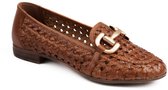 5PM Matera Sassi Mocassin Femme Cuir Cognac Tressé