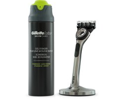 Gillette Labs With Exfoliating Bar Van Gillette- Scheerset Heren – Scheerapparaat & Scheergel 198 ml