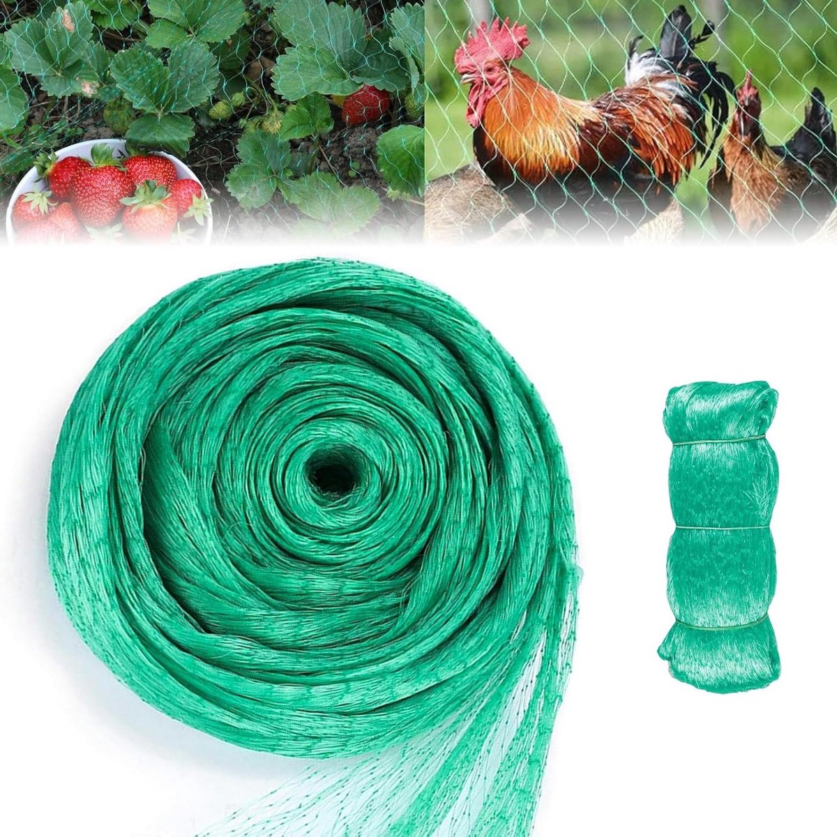 Vogelnet Tuin - Beschermnet Planten - Gewas Beschermen - Fijnmazig Sterk - 4x20 Meter - Groen