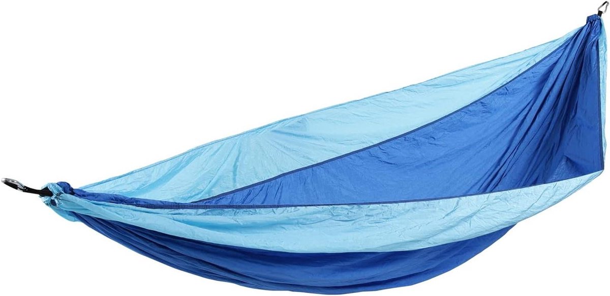 Hangmat Outdoor - Kampeerhangmat Lichtgewicht - Ontspannen in natuur - Dubbellaags Parachutenylon - 300 x 200 cm - Blauw/Donkerblauw