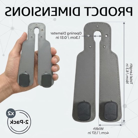 Hoofdsteun Haken - Auto Organizer - Auto Opbergen - Dubbele Haak - 2 Stuks - Zwart