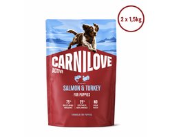 2x CARNILOVE SALMON/TURKEY PUP 1,5KG