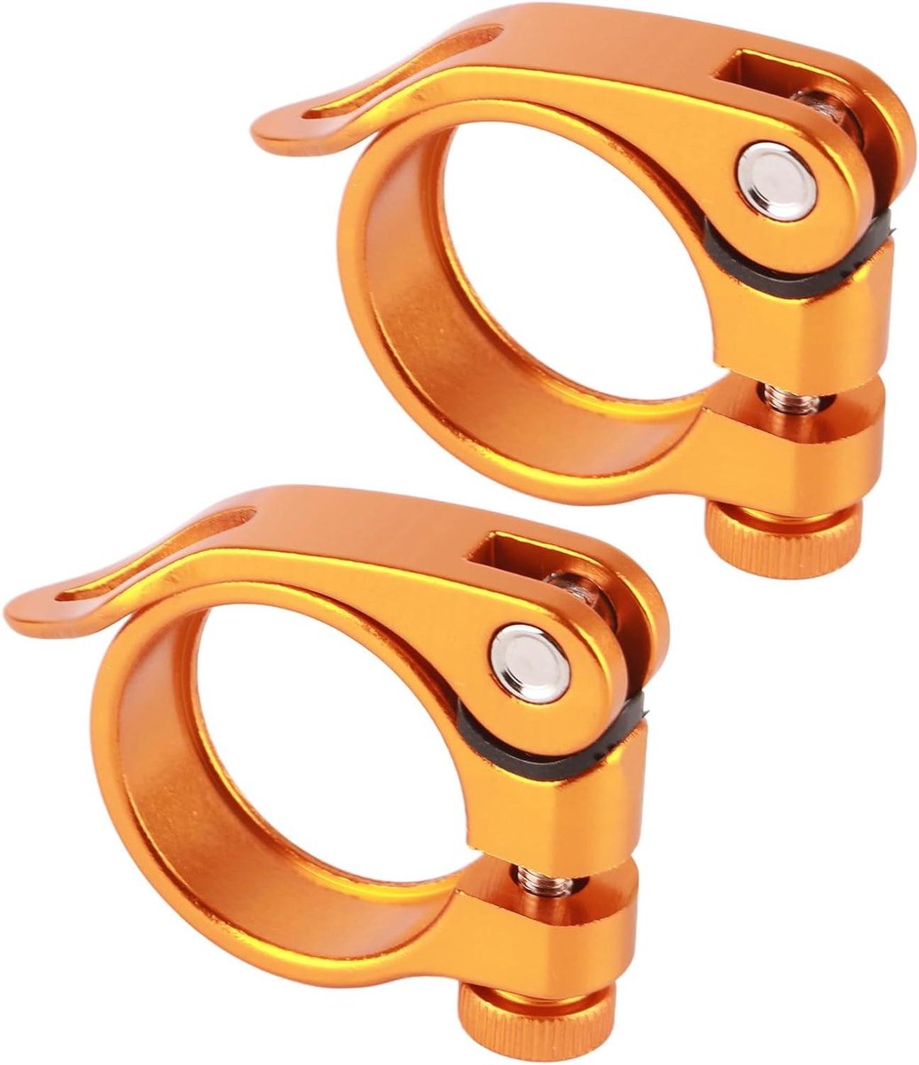 Fietszadelpenklem - Snelspanner Zadelpen - Zadelhoogte Aanpassen - Gereedschapsloos Verstelbaar - 35 mm Diameter - Goud