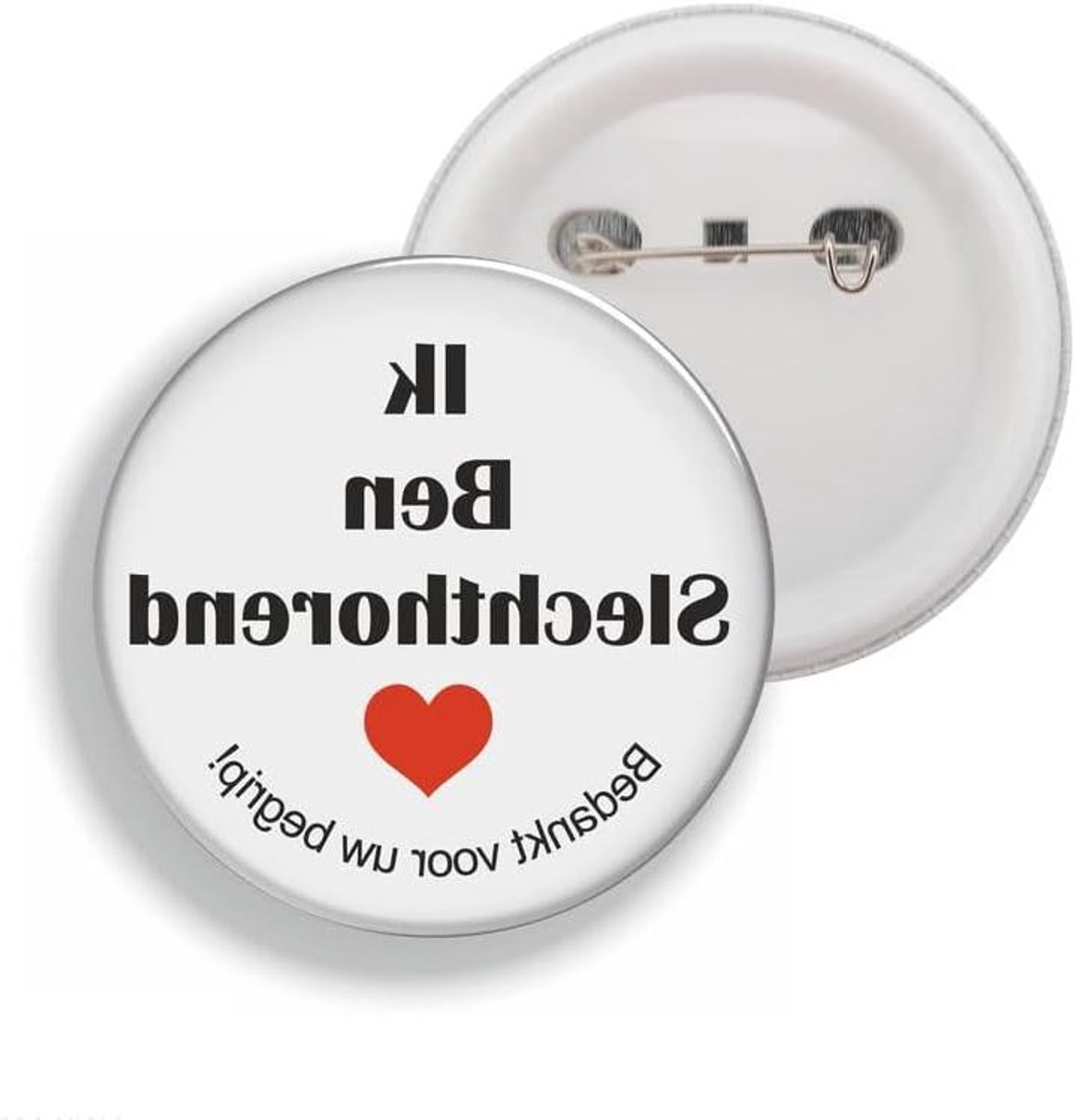 Button - Pin Speld - Communicatie Kenbaar Maken - 58 MM Rond - 58 MM - Geel