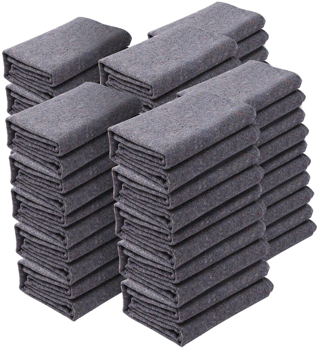 Cherrys Finds - 12 Stuks Verhuisdekens - Beschermdekens - Verhuisdeken - Opslagdeken - Bescherming - Gerecycled Materiaal - Bescherm uw spullen - Voor Inpakken Opslag En Verhuizen - Deken - Grijs