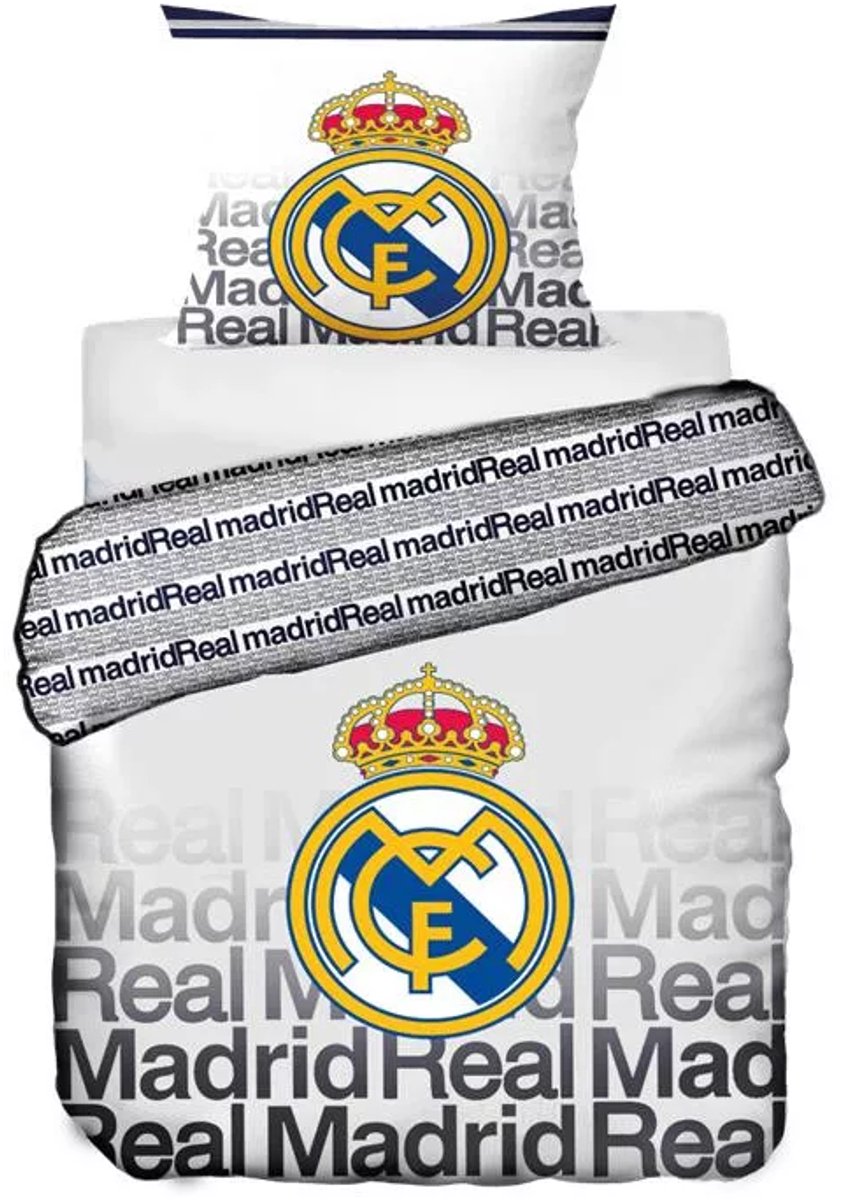 FC Real Madrid Dekbedovertrek 140x200 Voetbal Katoen GROTE Kussensloop 70x90