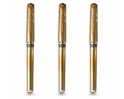 uni-ball Signo Broad - UM-153 Gouden Gelpennen - Pak van 3 - 1.0mm Rollerball - Premium Watervaste Inkt voor Knutselen, Bullet Journaling & Kerstkaarten