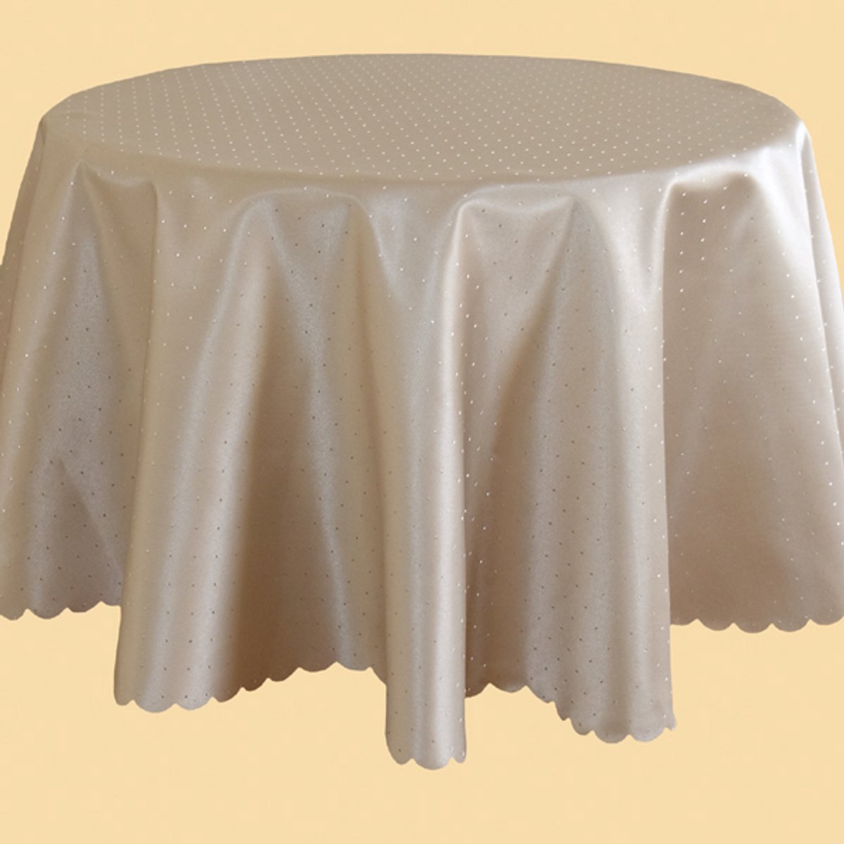 Tafelkleed - Onderkleed - Tafellaken - Cappuccino met schulprand - Rond 150 cm