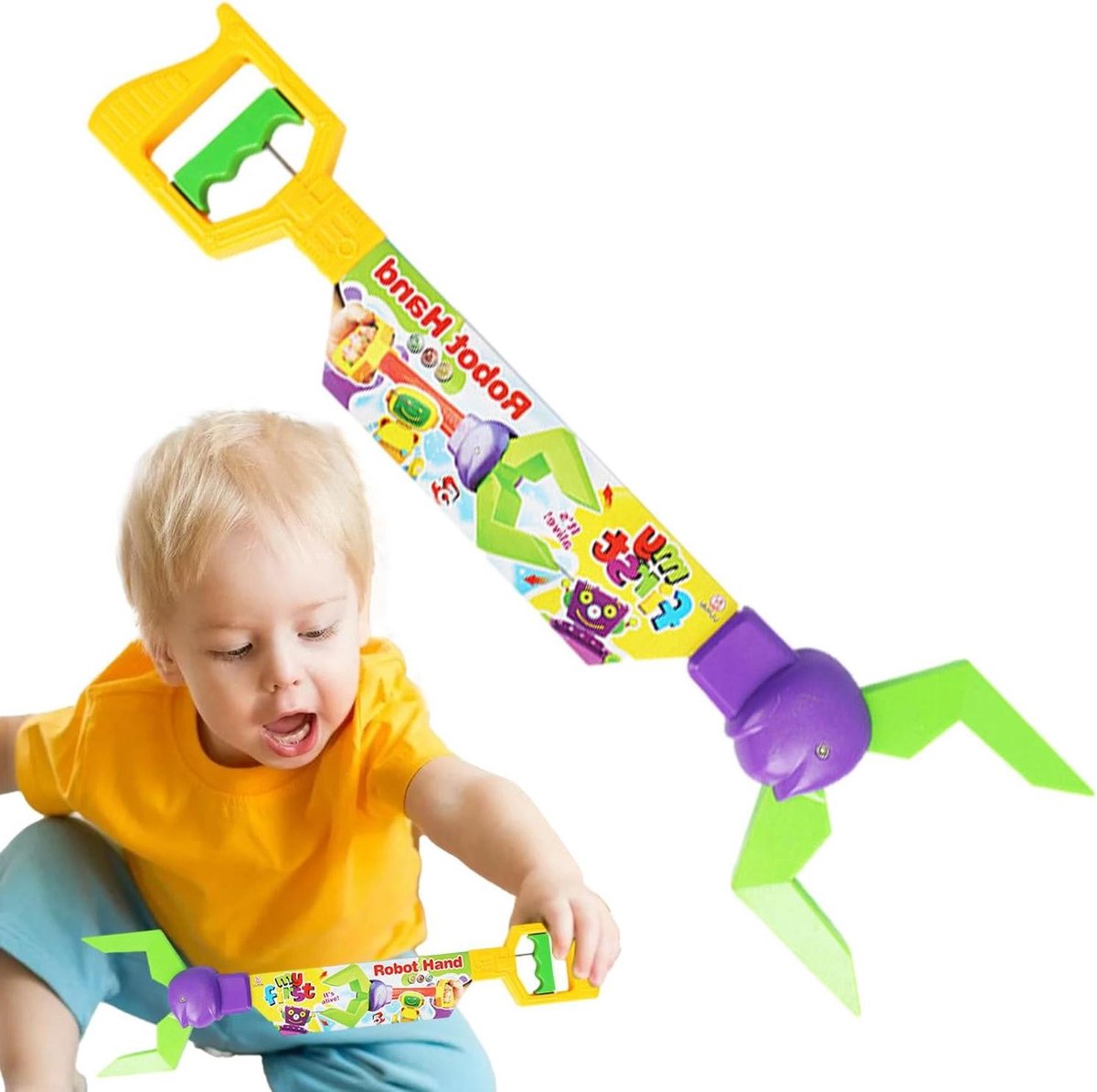 Grijper Klauw Speelgoed - Mechanische Arm Klem - Vaardigheden Opbouw - Duurzaam ABS Materiaal - 53 cm - Paars