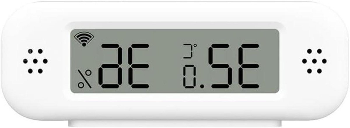 Temperatuur Vochtigheidssensor - Slimme Meter - Binnenklimaat Bewaken - App Bediening - Batterij Aangedreven - Wit