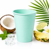ECO Kartonnen drinkbekers 8oz 240ml turkoois- 100 Stuks - wegwerp papieren bekers karton zomerse kleuren – drank bekers – drinkbekers- koffie beker – wegwerpbeker – - Warme en Koude Dranken - milieuvriendelijk
