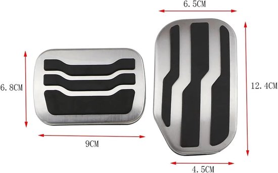 Pedaalhoezen Auto - Gaspedaal Rempedaal - Verbeterde Grip - Antislip Oppervlak - 25 x 10 x 5 cm - Zwart — afbeelding 4